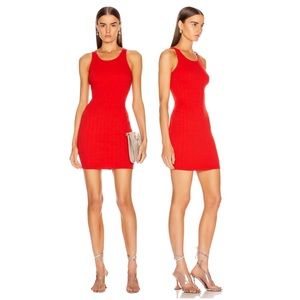 Enza Costa Rib Racer Mini Dress in Red